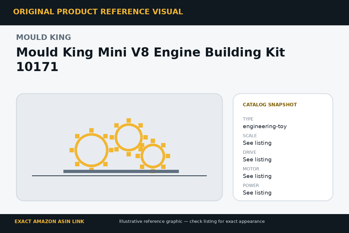 Mould King Mini V8 Engine Building Kit 10171 reference visual