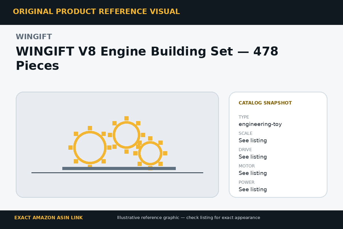 WINGIFT V8 Engine Building Set — 478 Pieces reference visual