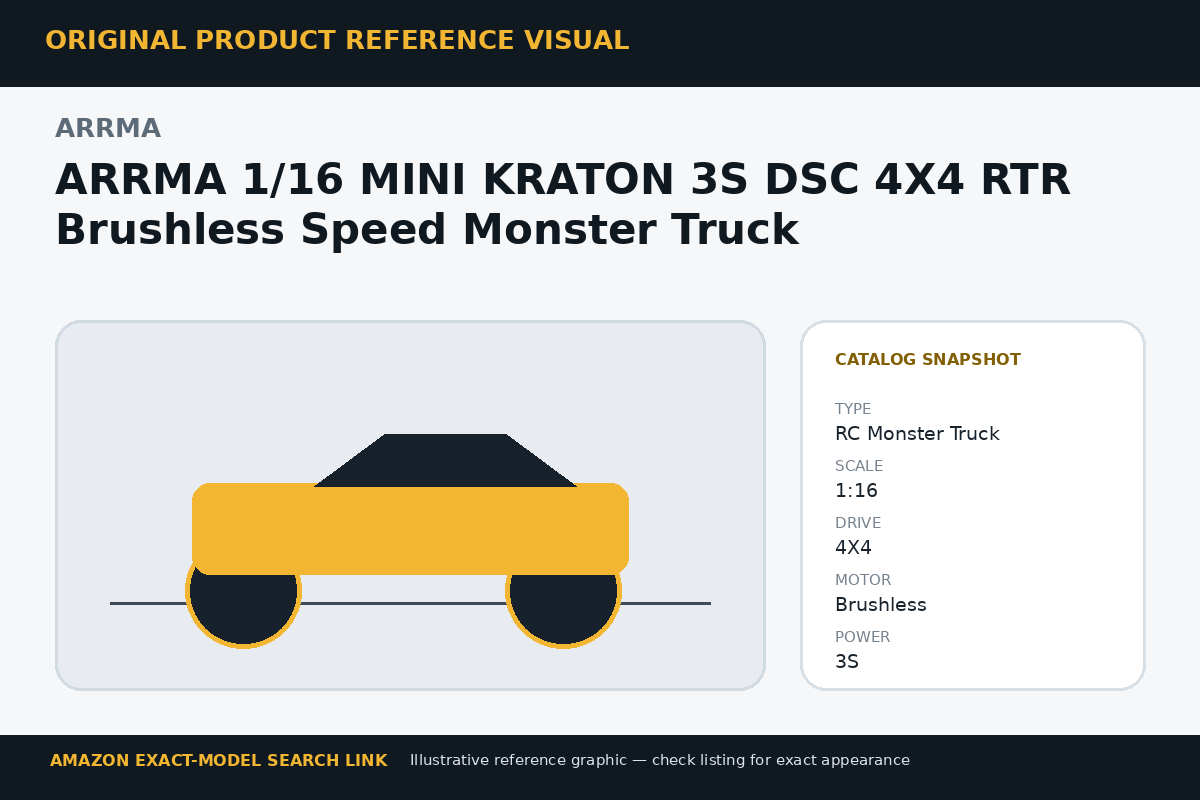 ARRMA 1/16 MINI KRATON 3S DSC 4X4 RTR Brushless Speed Monster Truck reference visual