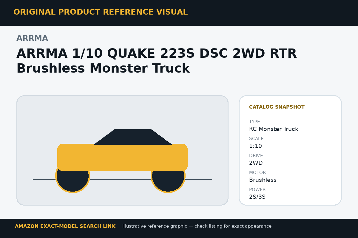 ARRMA 1/10 QUAKE 223S DSC 2WD RTR Brushless Monster Truck reference visual