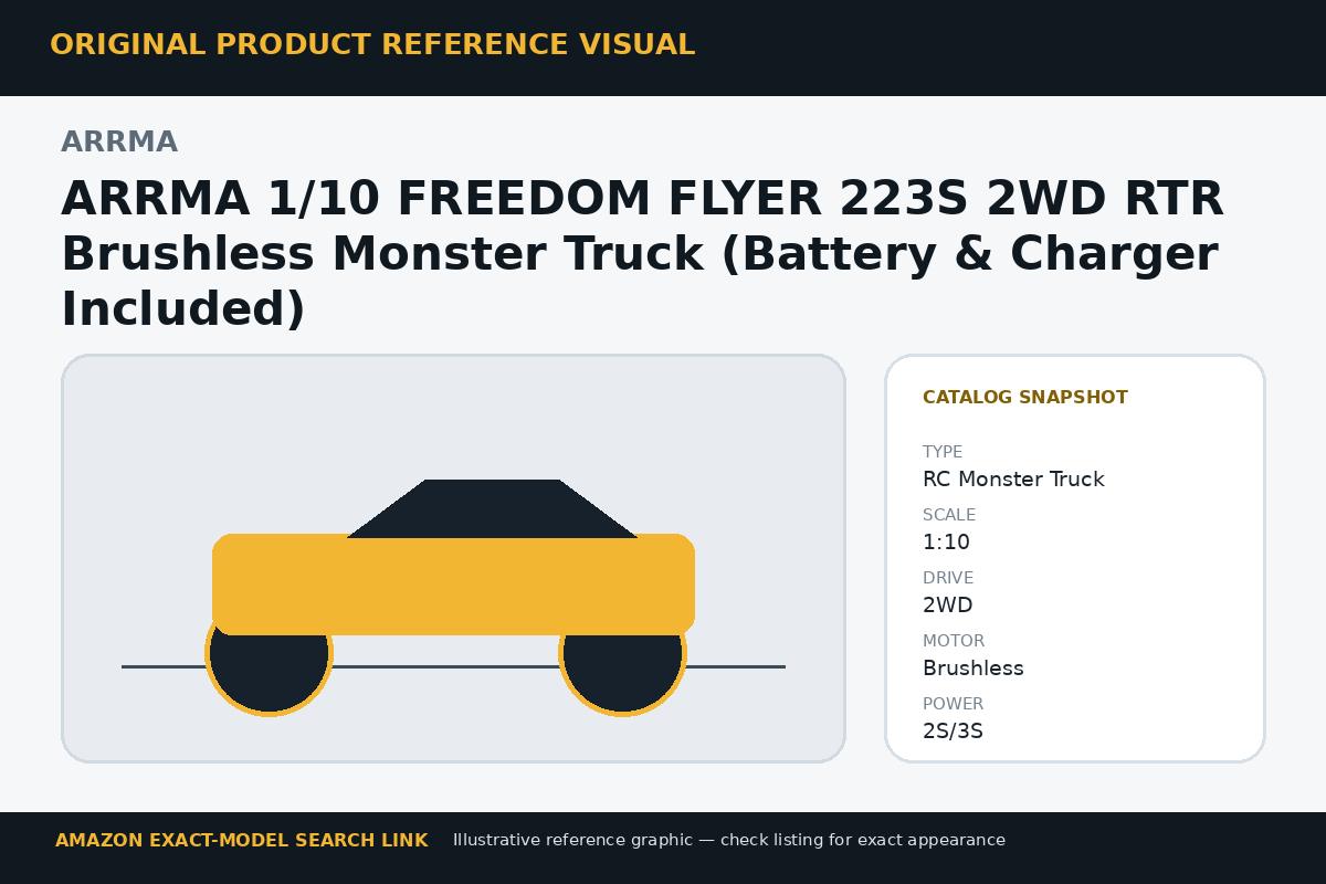 ARRMA 1/10 FREEDOM FLYER 223S 2WD RTR Brushless Monster Truck (Battery & Charger Included) reference visual