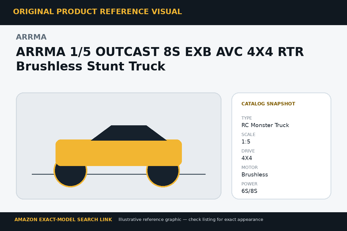 ARRMA 1/5 OUTCAST 8S EXB AVC 4X4 RTR Brushless Stunt Truck reference visual