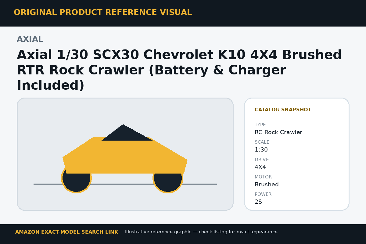 Axial 1/30 SCX30 Chevrolet K10 4X4 Brushed RTR Rock Crawler (Battery & Charger Included) reference visual
