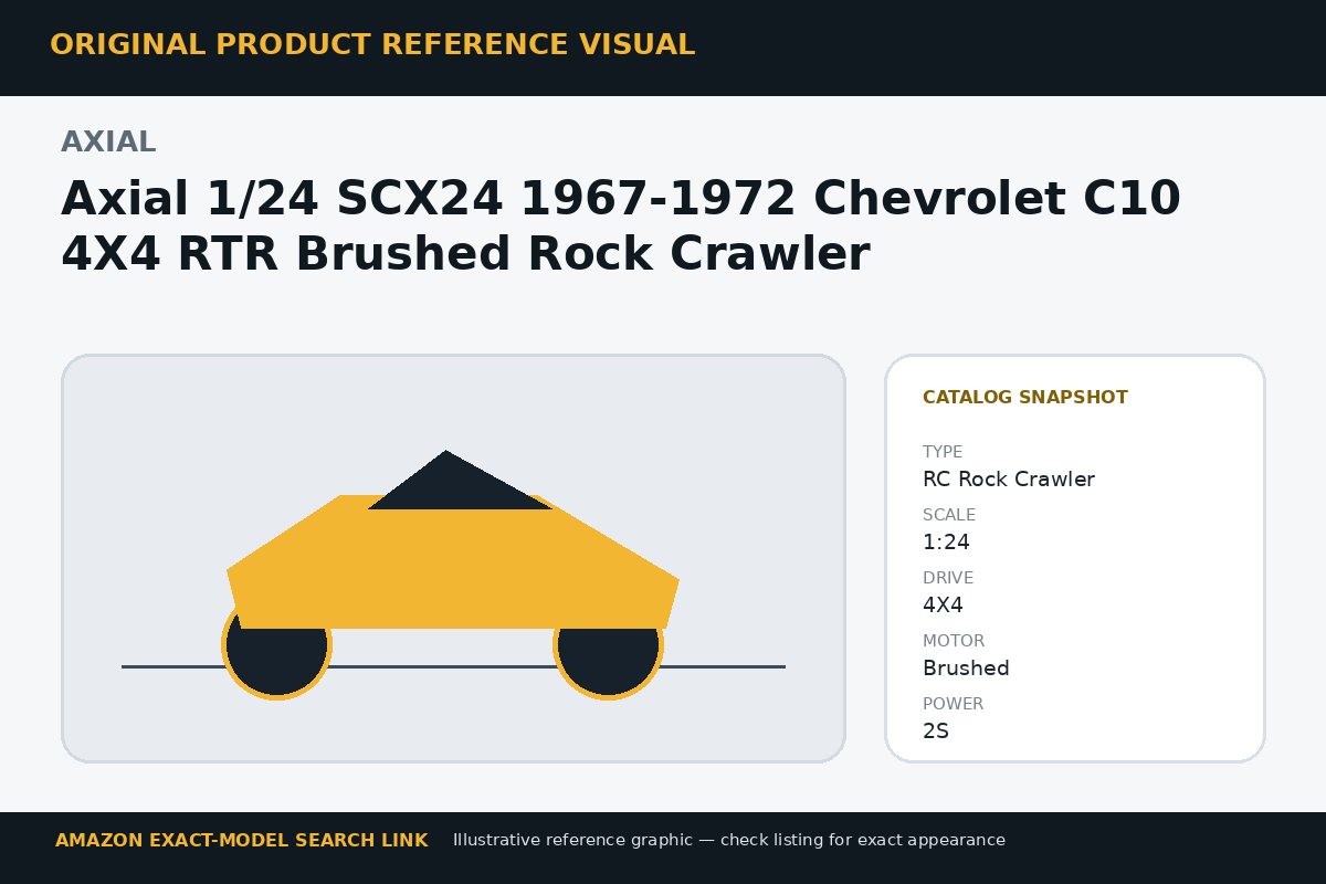 Axial 1/24 SCX24 1967-1972 Chevrolet C10 4X4 RTR Brushed Rock Crawler reference visual
