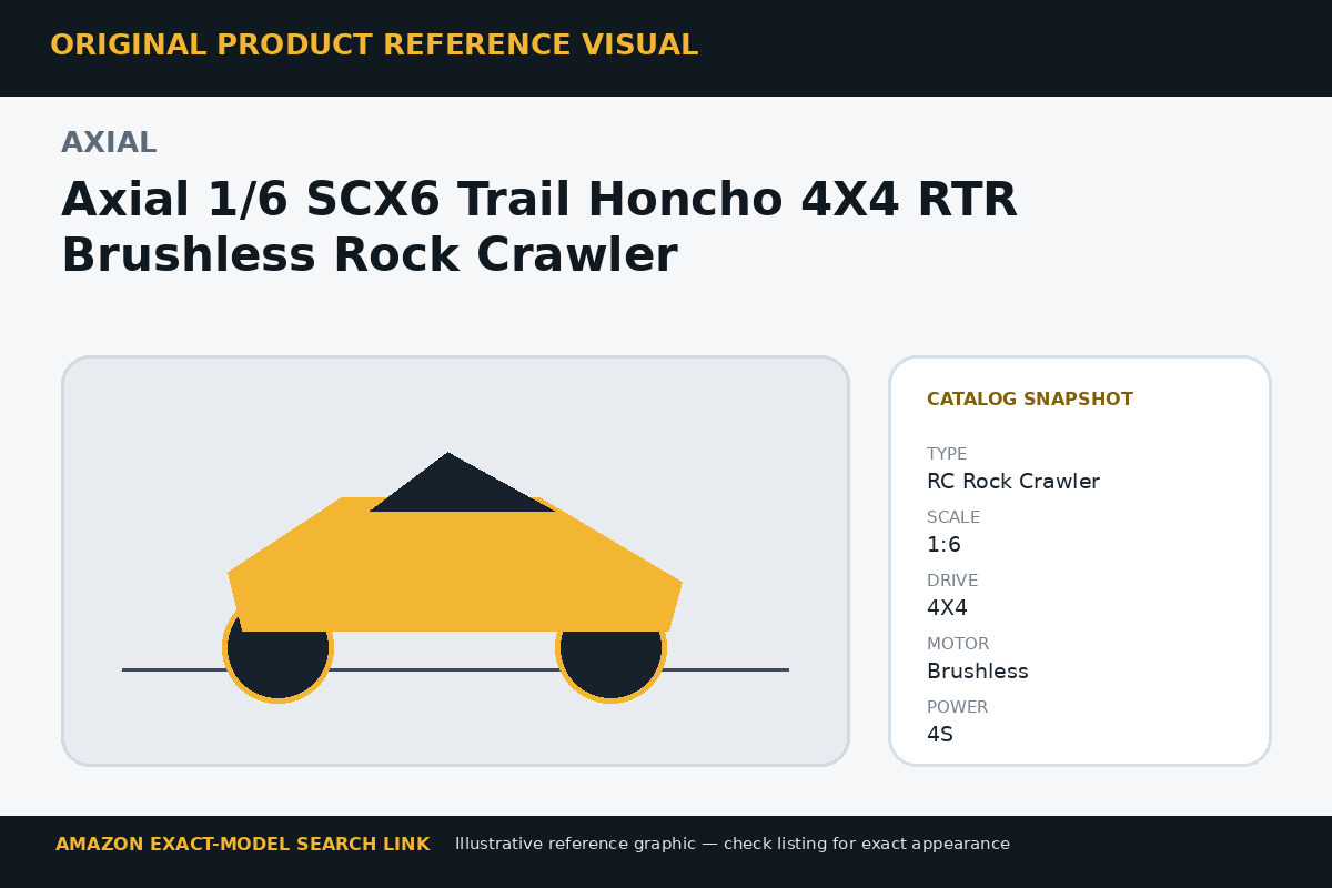 Axial 1/6 SCX6 Trail Honcho 4X4 RTR Brushless Rock Crawler reference visual