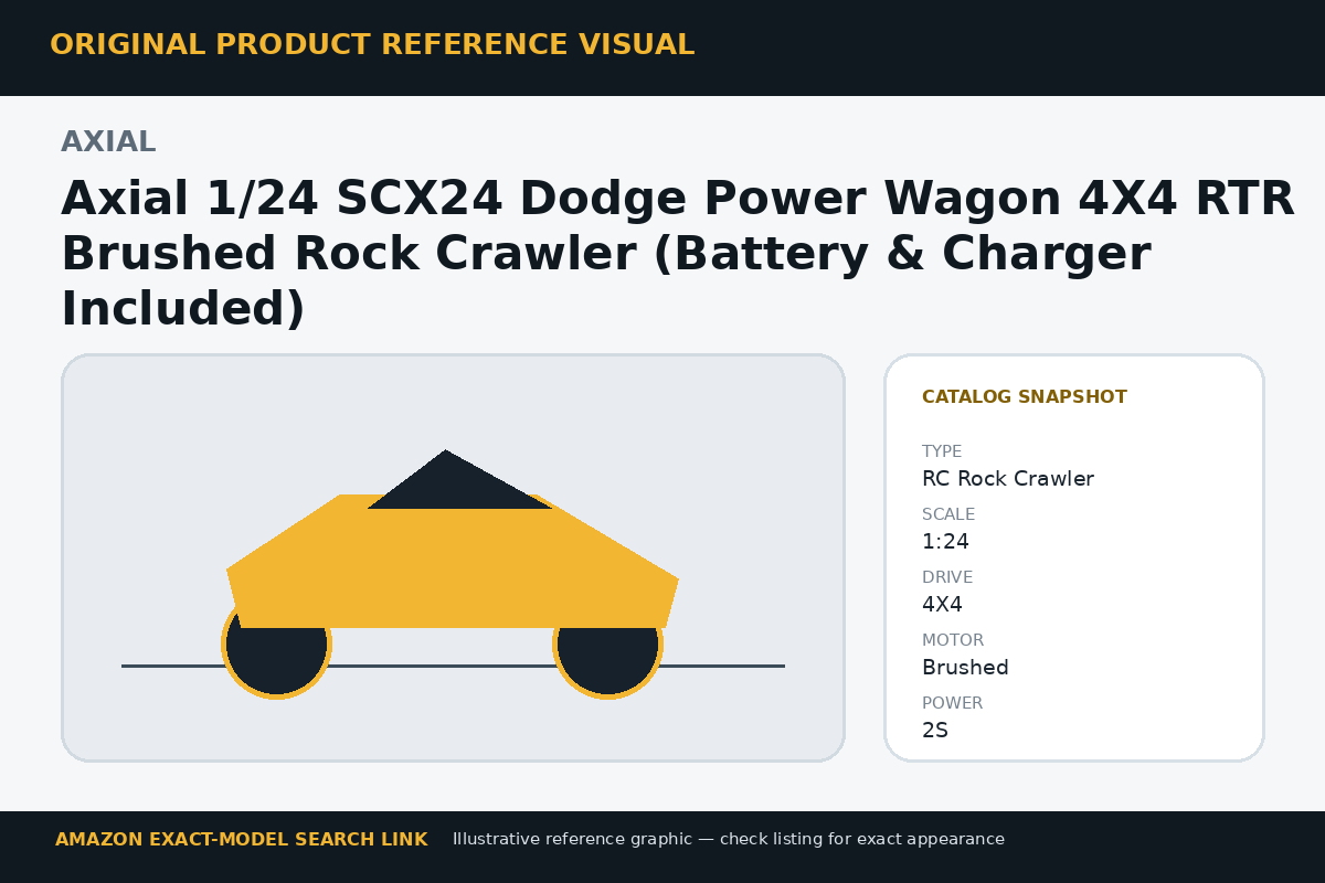 Axial 1/24 SCX24 Dodge Power Wagon 4X4 RTR Brushed Rock Crawler (Battery & Charger Included) reference visual