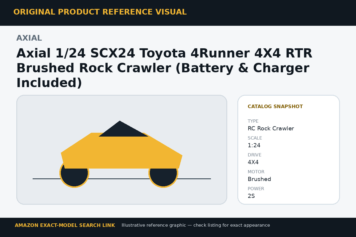 Axial 1/24 SCX24 Toyota 4Runner 4X4 RTR Brushed Rock Crawler (Battery & Charger Included) reference visual