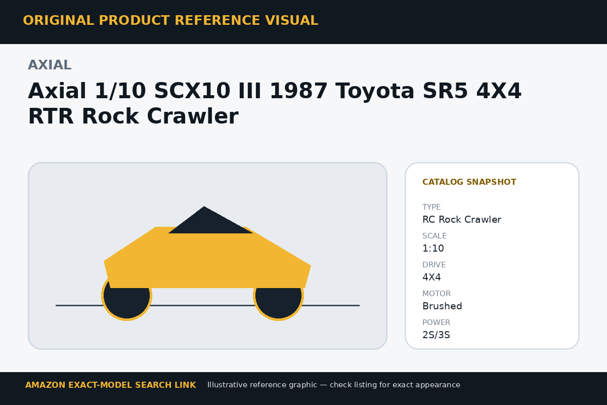 Axial 1/10 SCX10 III 1987 Toyota SR5 4X4 RTR Rock Crawler reference illustration