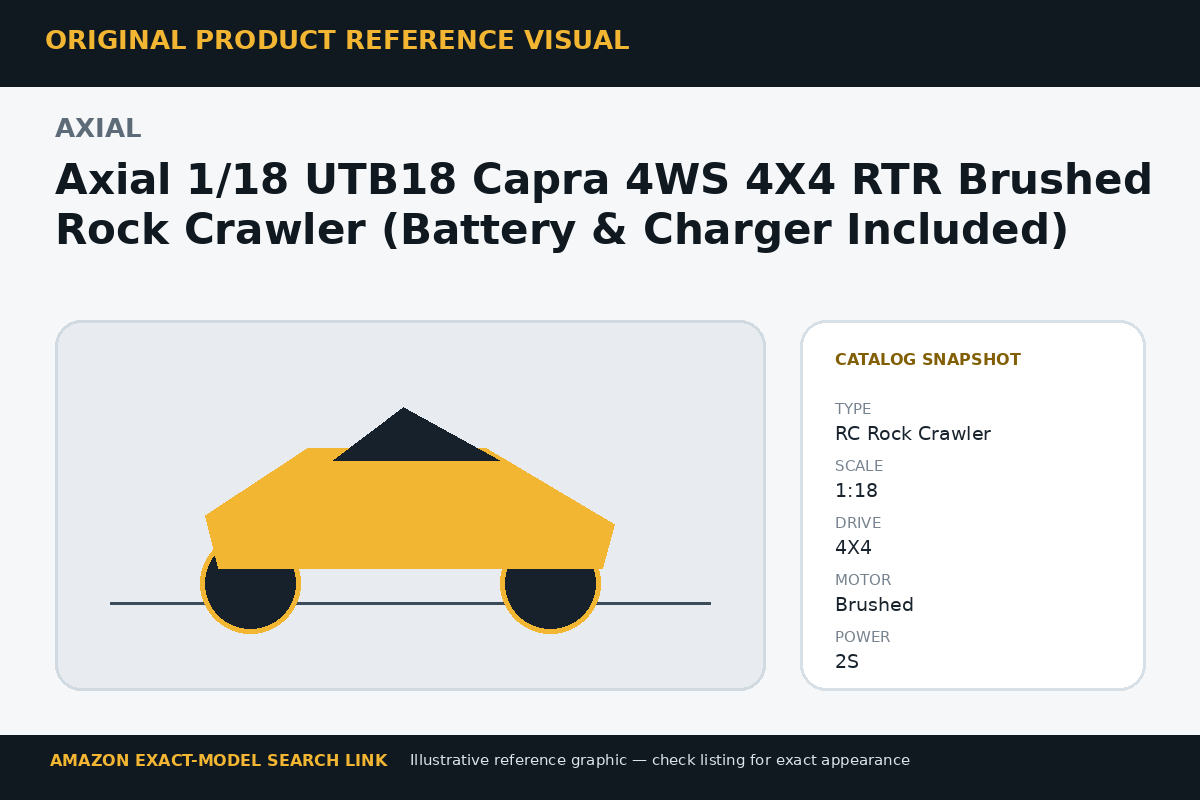 Axial 1/18 UTB18 Capra 4WS 4X4 RTR Brushed Rock Crawler (Battery & Charger Included) reference visual
