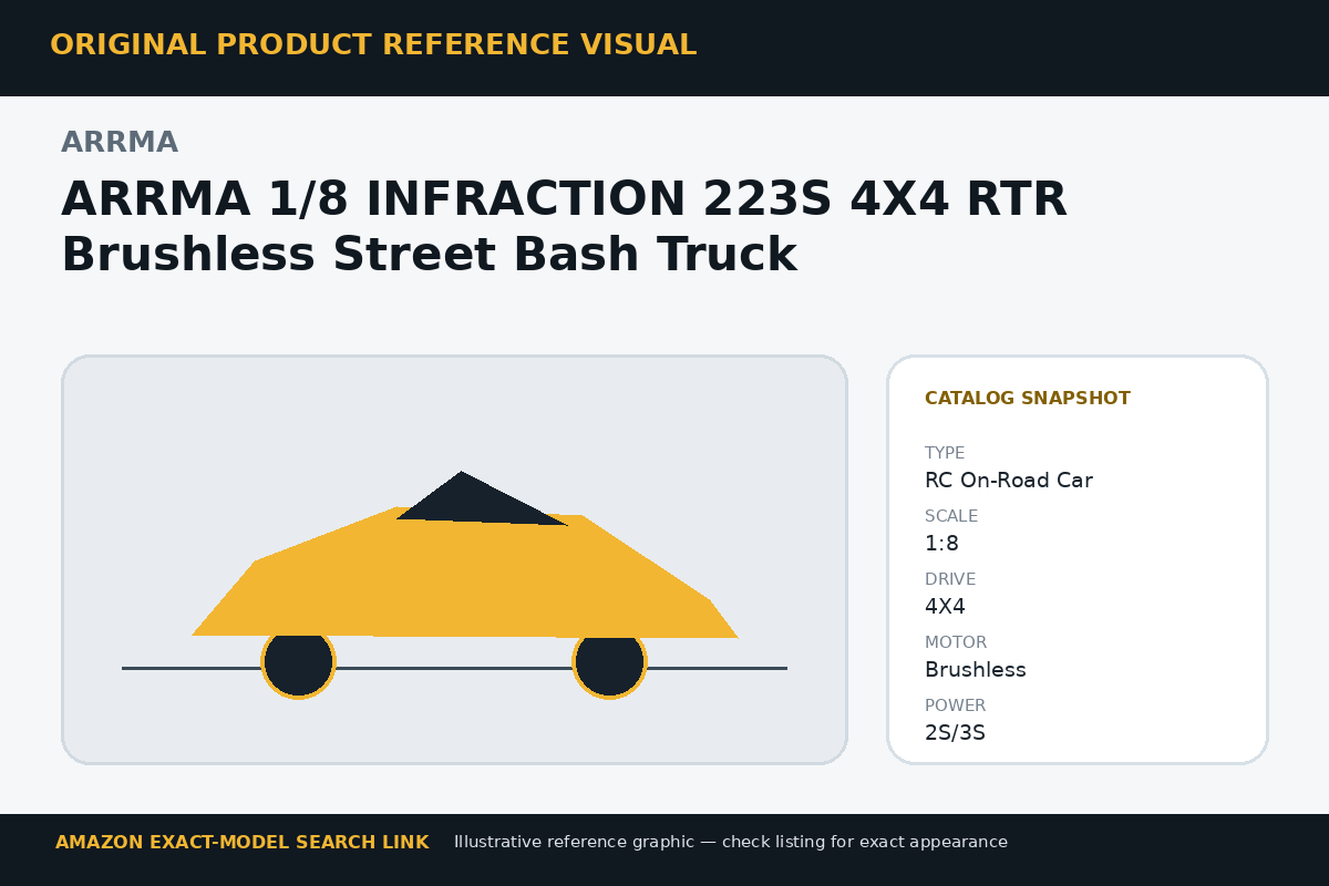 ARRMA 1/8 INFRACTION 223S 4X4 RTR Brushless Street Bash Truck reference visual