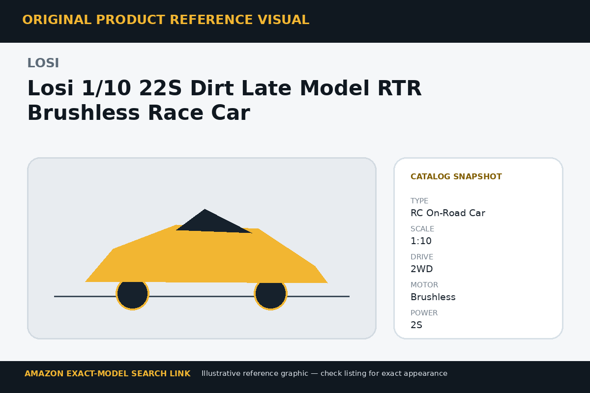 Losi 1/10 22S Dirt Late Model RTR Brushless Race Car reference illustration