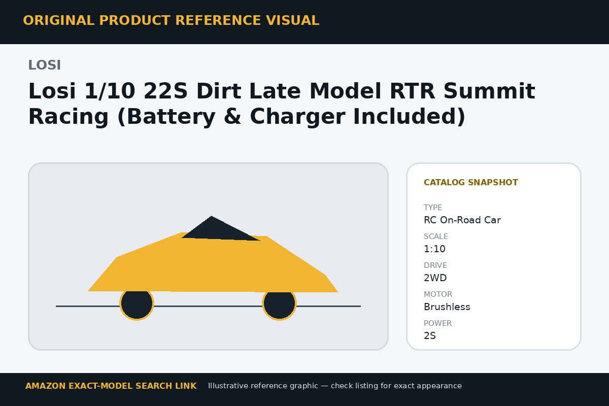 Losi 1/10 22S Dirt Late Model RTR Summit Racing (Battery & Charger Included) reference illustration