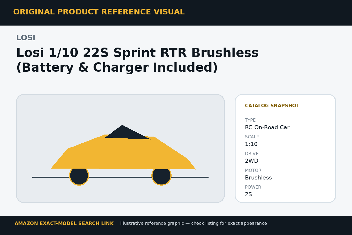 Losi 1/10 22S Sprint RTR Brushless (Battery & Charger Included) reference illustration