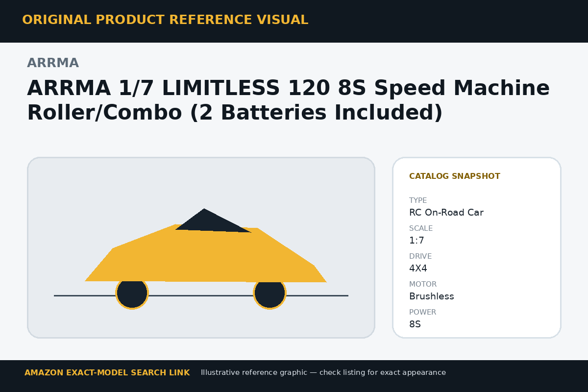 ARRMA 1/7 LIMITLESS 120 8S Speed Machine Roller/Combo (2 Batteries Included) reference illustration