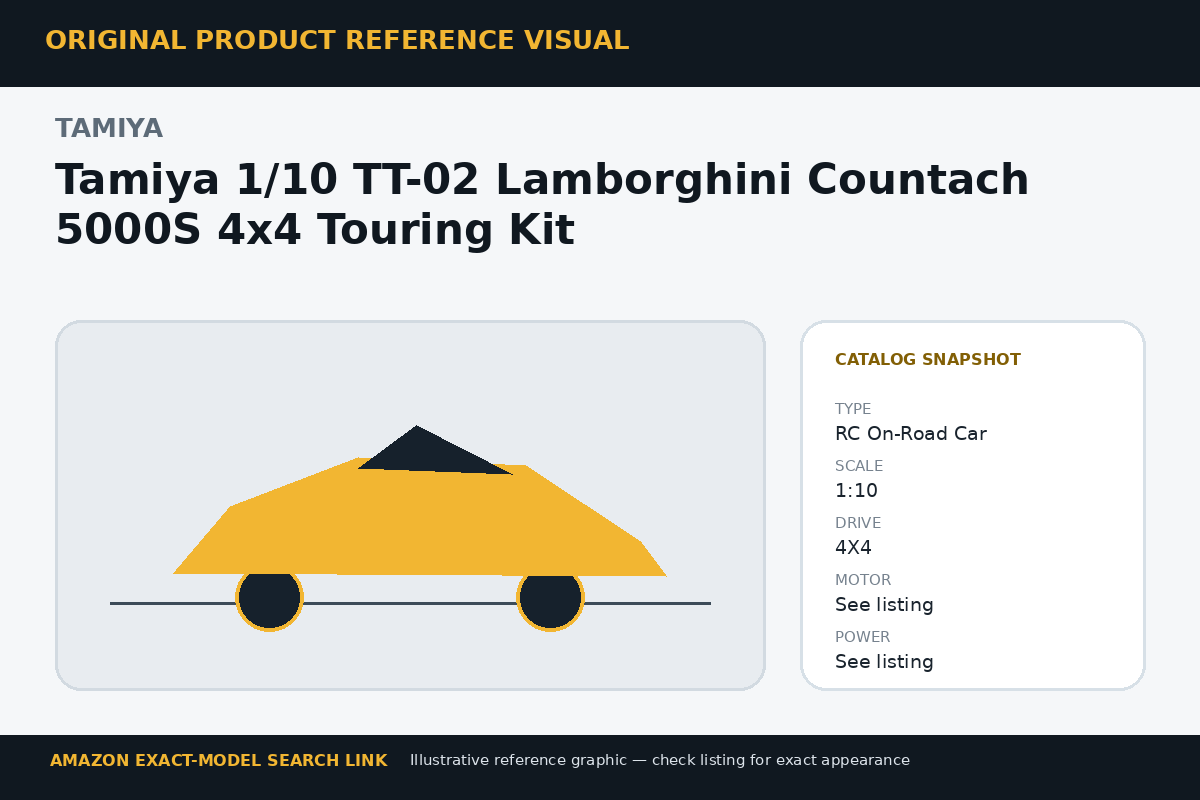 Tamiya 1/10 TT-02 Lamborghini Countach 5000S 4×4 Touring Kit reference illustration