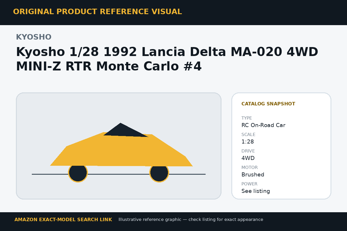 Kyosho 1/28 1992 Lancia Delta MA-020 4WD MINI-Z RTR Monte Carlo #4 reference illustration