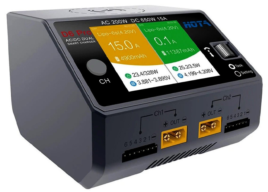 HOTA D6 Pro Dual-Channel AC/DC LiPo RC Battery Charger product image